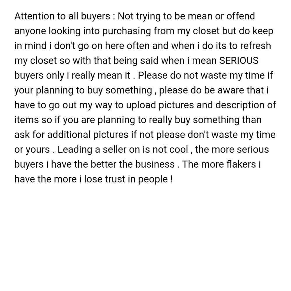 ATTENTION TO ALL BUYERS PLEASE READ